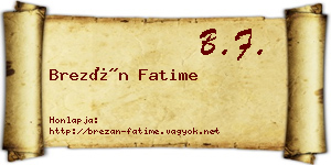 Brezán Fatime névjegykártya